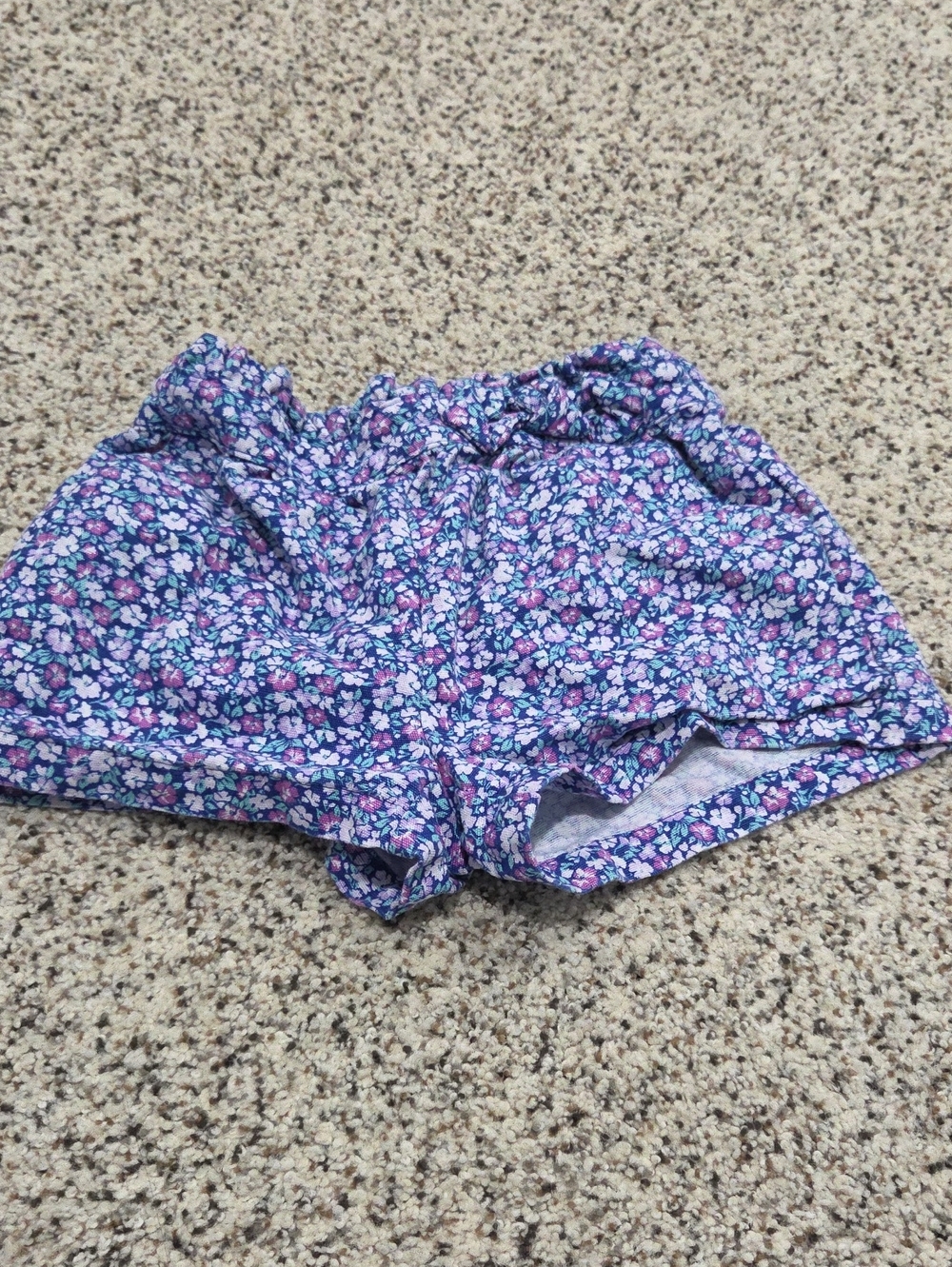 Janie and Jack Purple Floral High-Waist Toddler Shorts